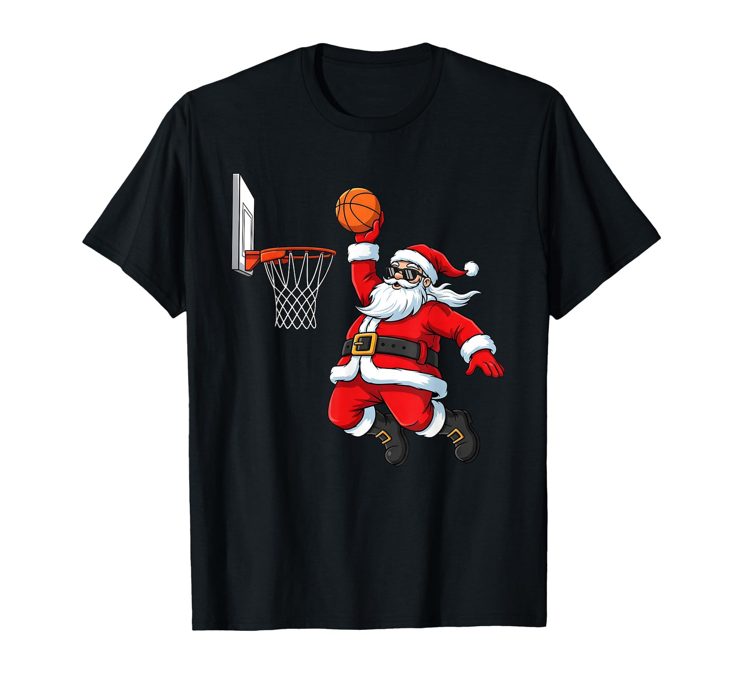 Christmas Santa Basketball Slam Dunk Basketball Men Boys T-Shirt