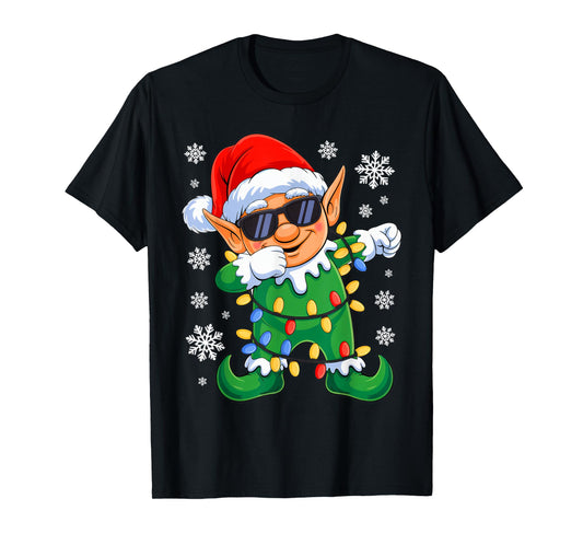 Dabbing Elf Christmas Boys Girls Kids Funny Xmas Squad T-Shirt