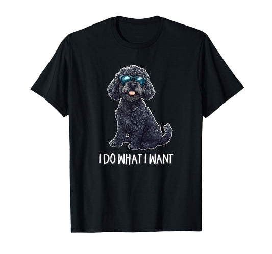 Cute Illustration I Do What I Want Black Cockapoo Lover T-Shirt
