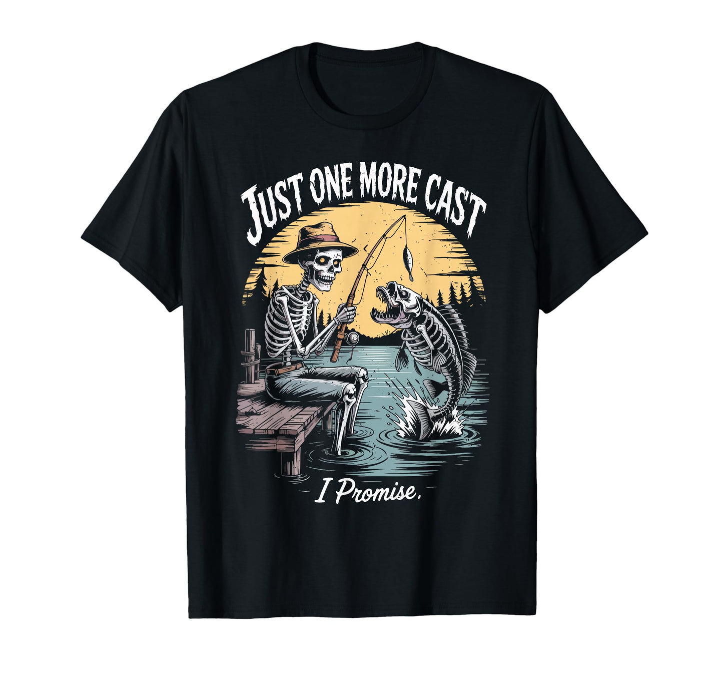 Just One More Cast Skeleton Fishing Halloween Best Fisherman T-Shirt