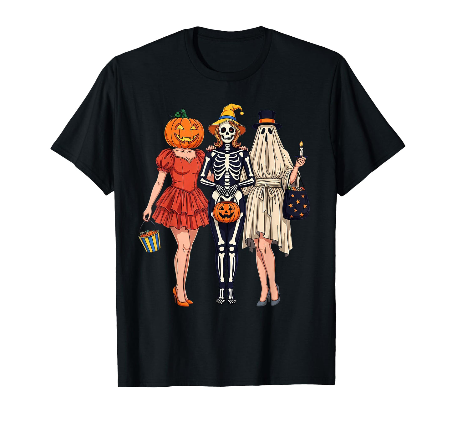 Halloween Witch Retro Vintage Pumpkin Pin Up Adult Humor T-Shirt