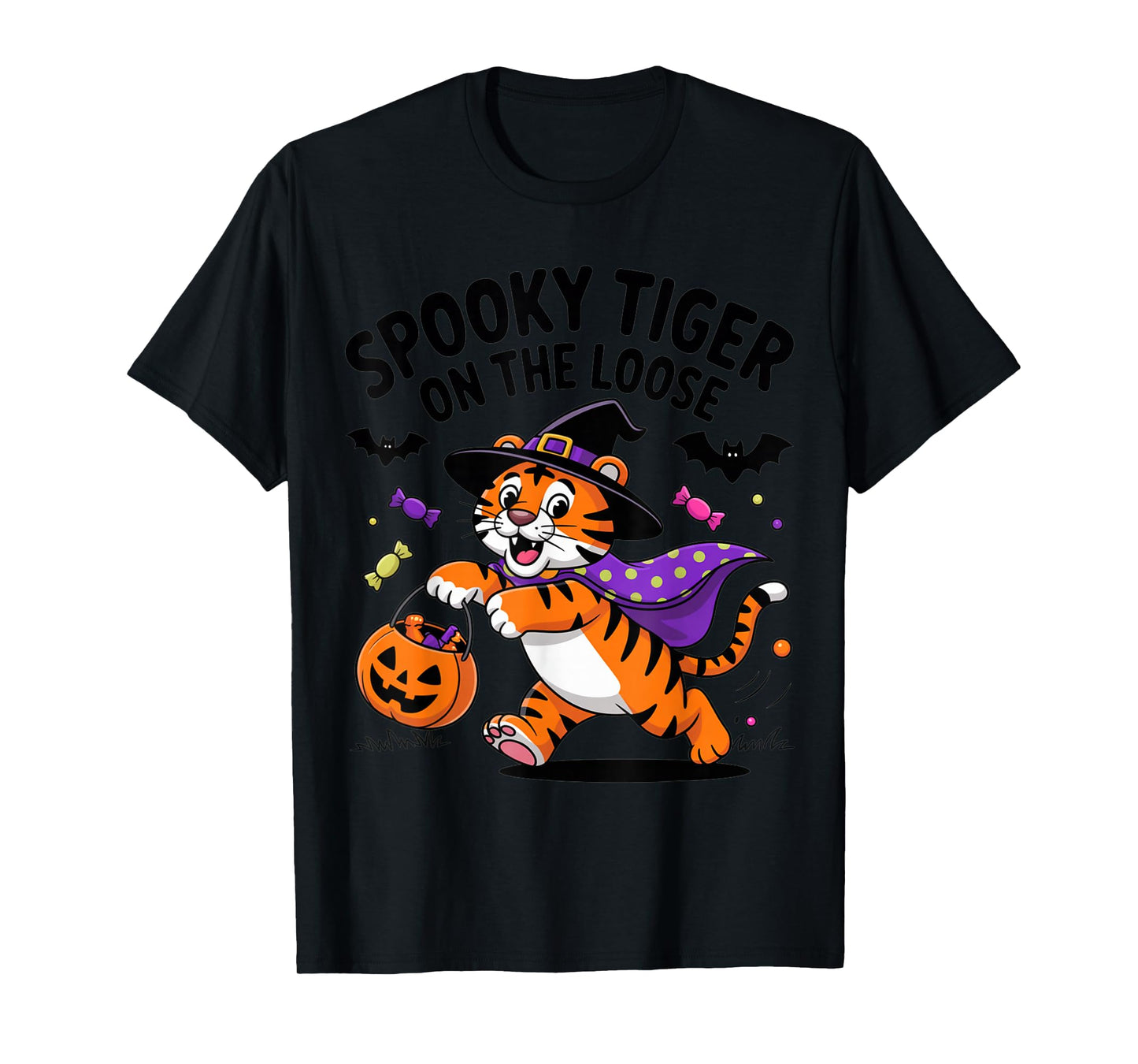 Spooky Tiger On The Loose Funny Halloween Costume T-Shirt