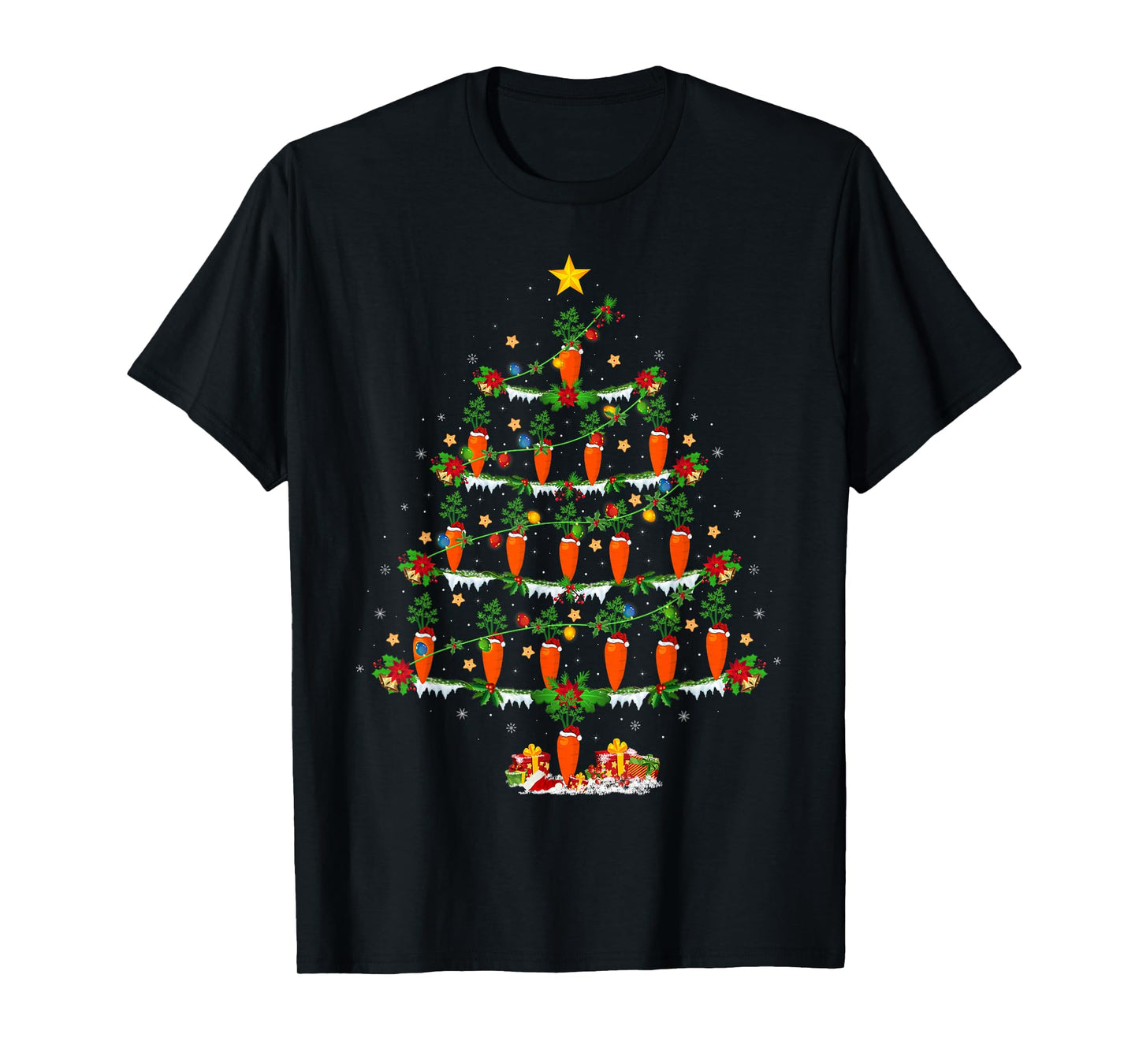 Carrots Christmas Tree Lights Funny Vegetable Carrot Xmas T-Shirt