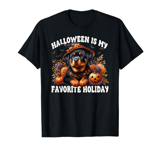 Cute Rottweiler Halloween is My Favorite Holiday for Dog Mom T-Shirt