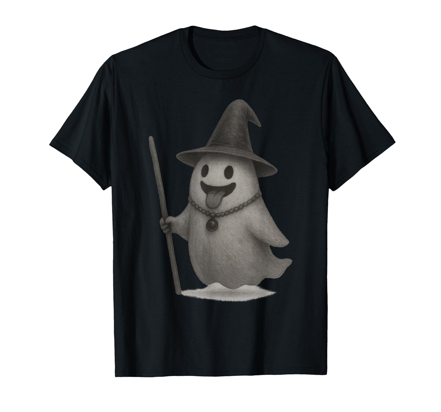 Vintage Wizard Ghost Boo Weird Funny Halloween Ghost Meme T-Shirt