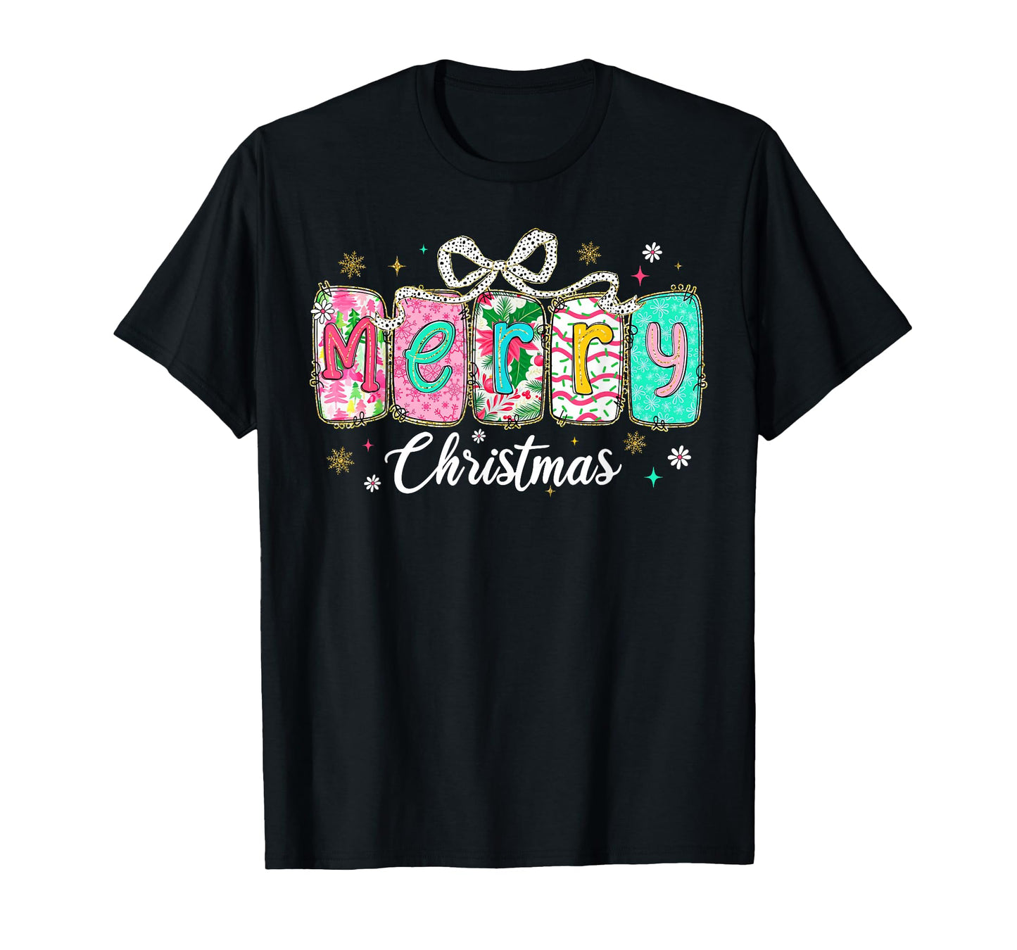 Preppy Merry Christmas Cute Cozy Merry Xmas Family Pajamas T-Shirt