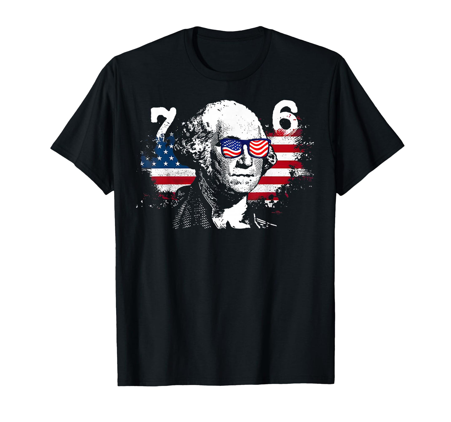 6-7 7-6 George Washington Shirt Six Seven Vintage USA Flag T-Shirt