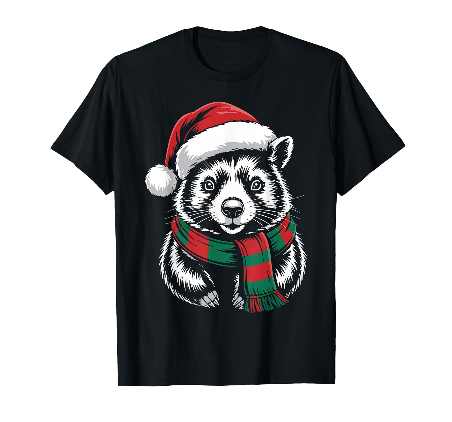 Wombat Xmas Santa Hat Scarf Christmas Costume T-Shirt