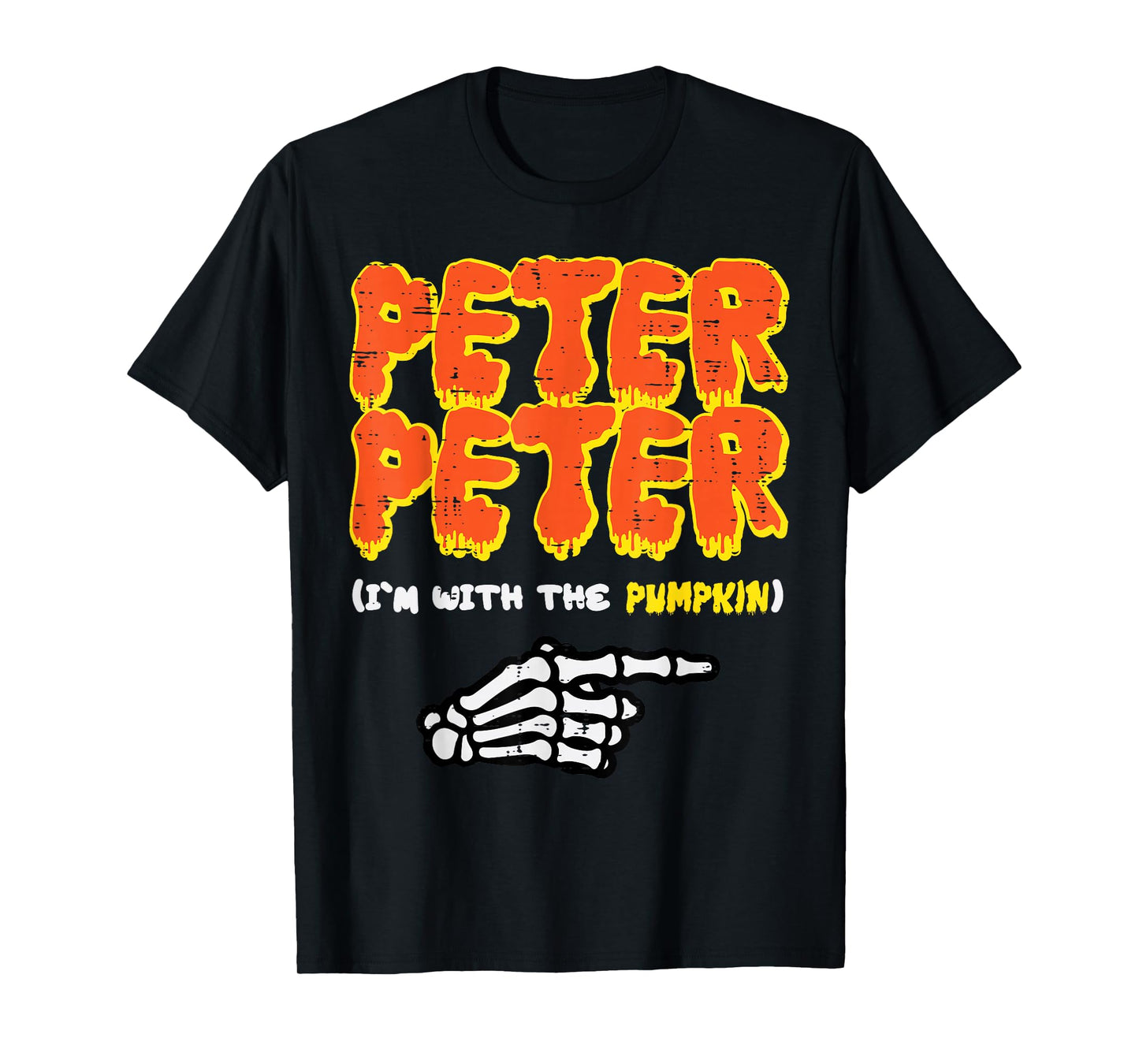 Halloween Peter Im with Pumpkin Couple Costume Men Women T-Shirt
