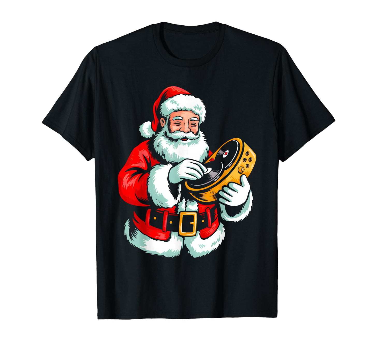 Santa Playing Dj Xmas Vibes Funny Christmas Pajama Men Women T-Shirt