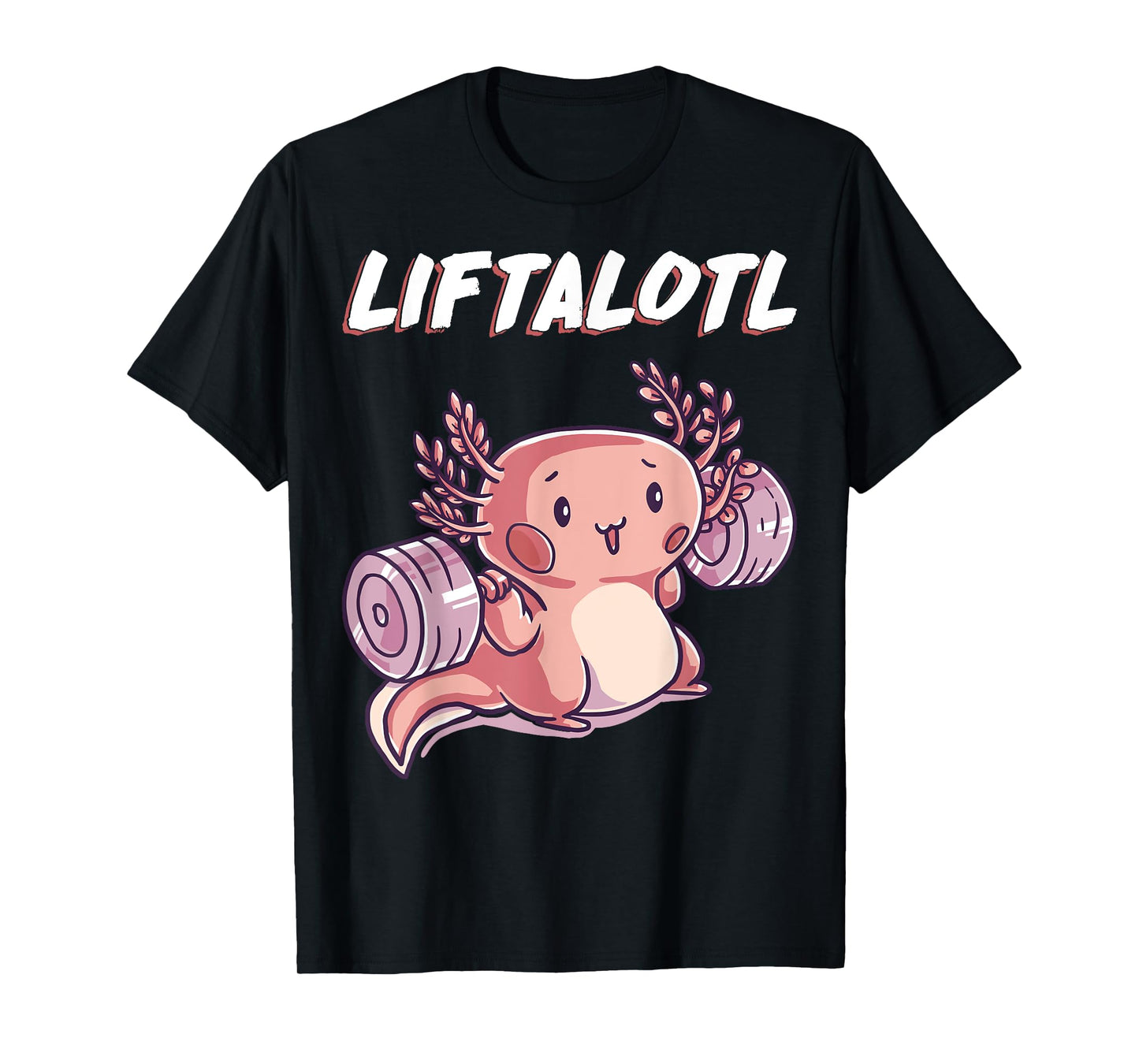 BCC Liftalotl Weightlifting Axolotl Amphibian Strength Gym T-Shirt - Unisex-Adults, Black, Small