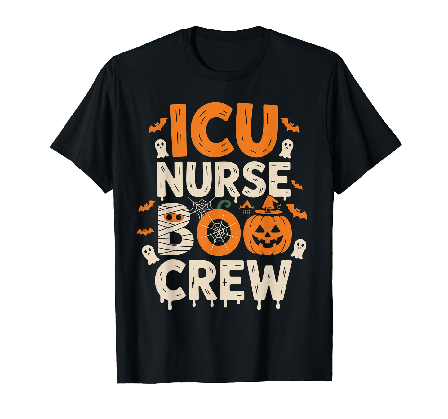 ICU Nurse Boo Crew Funny Halloween Group Outfit T-Shirt