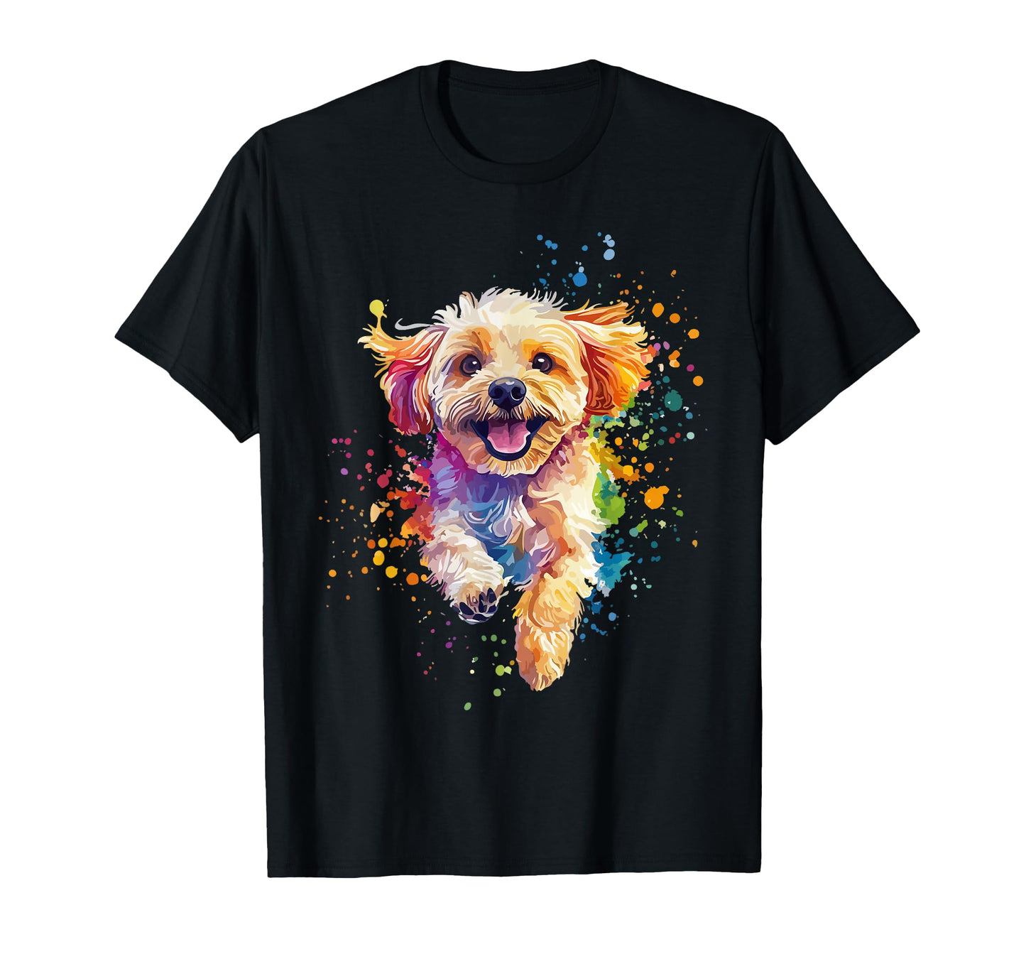 Cavapoo Lover Colorful Splash Art Cavapoo T-Shirt