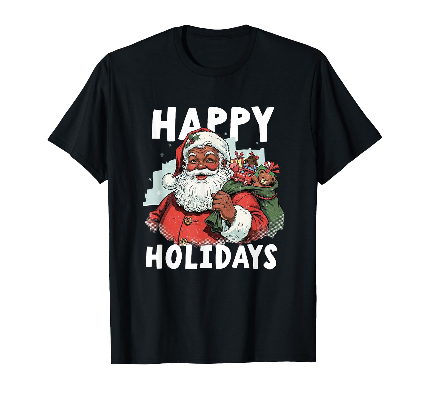 Happy Santa African American Christmas Holidays Black Pride T-Shirt