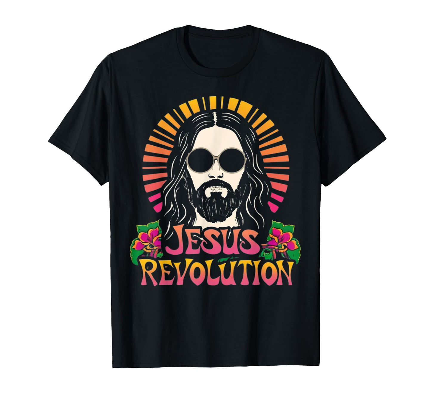 Jesus Revolution Christian Faith Retro Groovy Hippie Flower T-Shirt