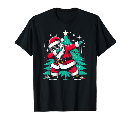 Dabbing Santa Claus Christmas Tree Funny Xmas Dab Boys Kids T-Shirt