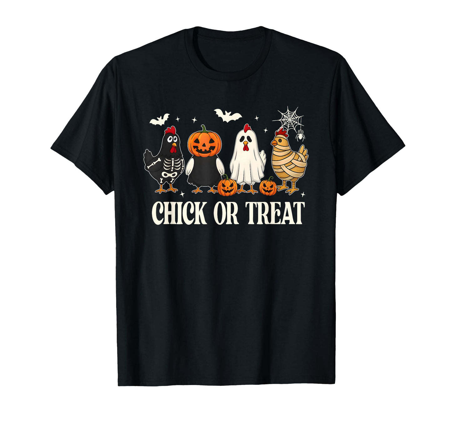 Chick Or Treat Funny Halloween Witch Spooky Cute Chicken T-Shirt