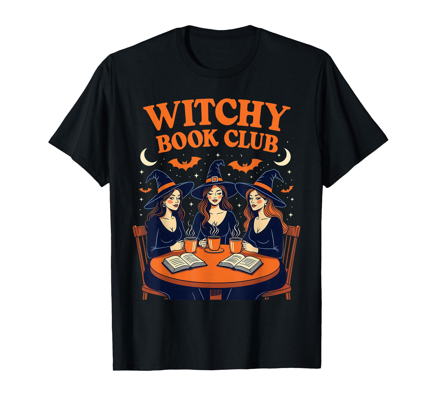 Witchy Book Club Witches Halloween Coffee Reading T-Shirt