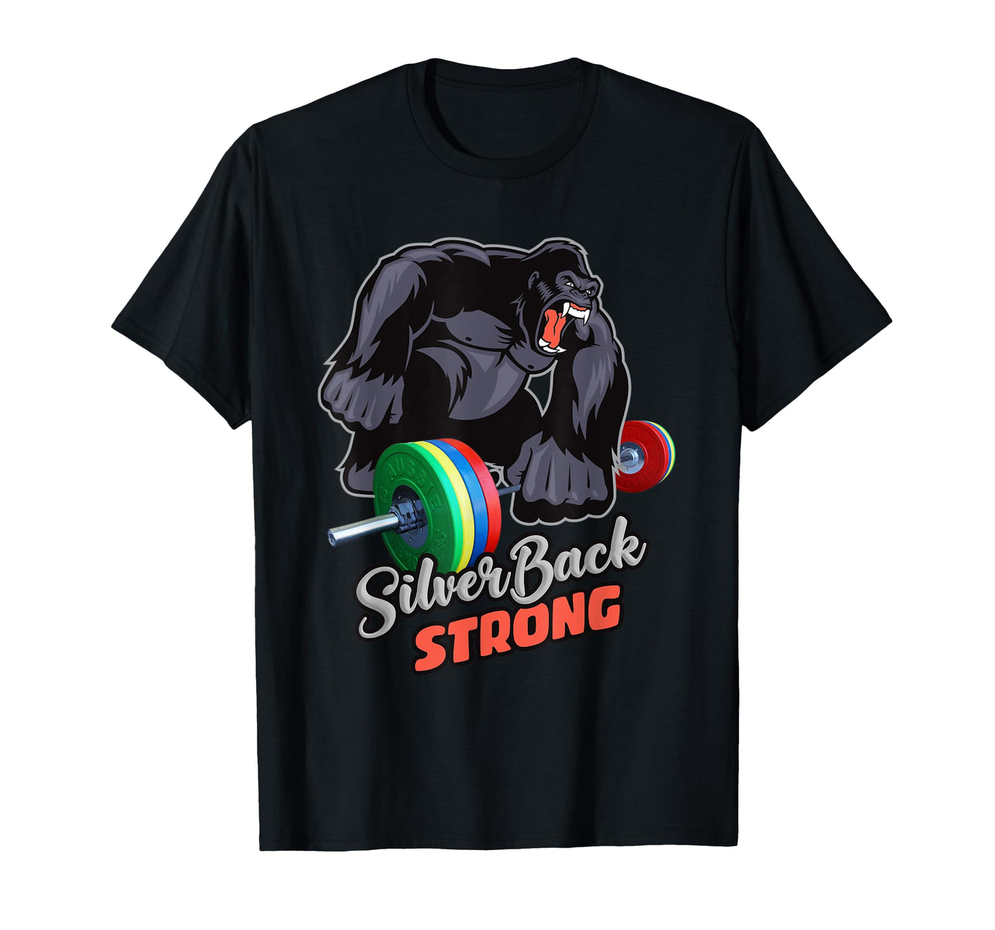 Silverback Strong - Gorilla - Gym Work Out T-Shirt