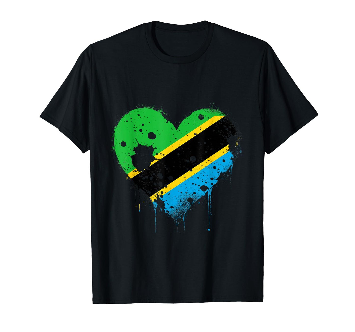 Tanzania Vintage Tanzanian Pride Heart Tanzanian Flag T-Shirt