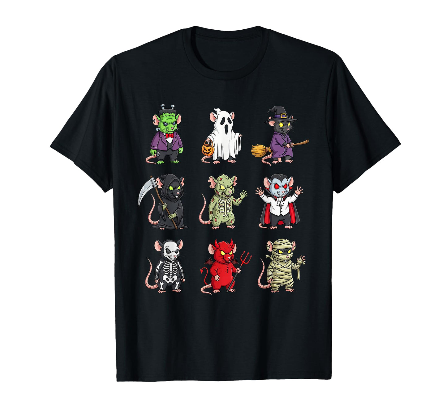 Funny Rat Ghost Witch Zombie Halloween Costume Boys Girls T-Shirt