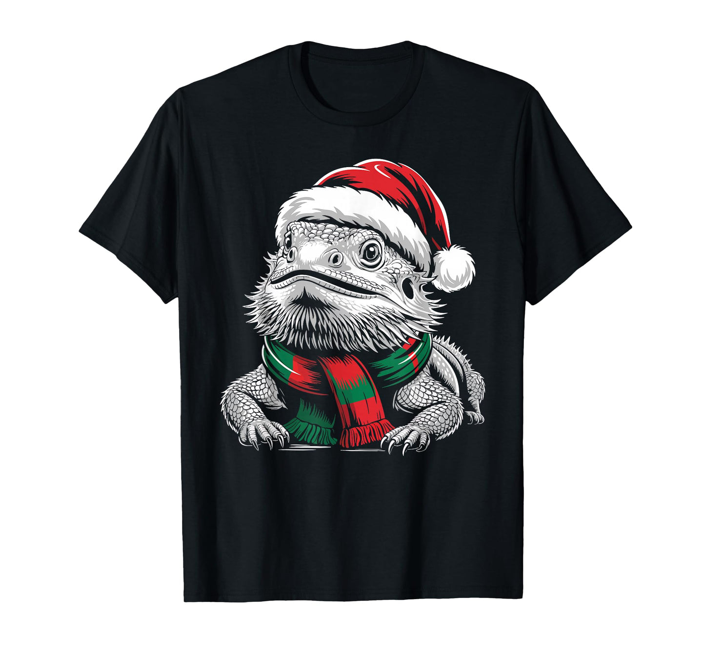 Bearded Dragon Xmas Santa Hat Scarf Christmas Costume T-Shirt