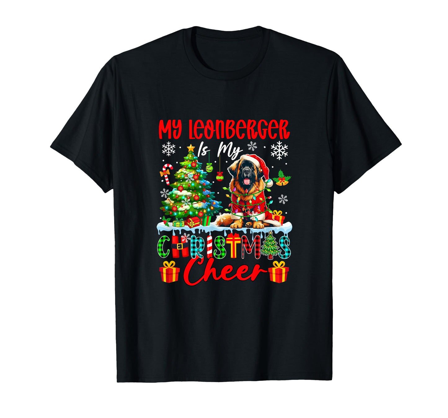 My Leonberger is My Xmas Cheer Funny Santa Dog Owner Kids T-Shirt
