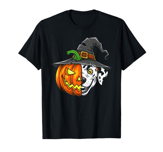 Dalmatian Pumpkin Jack O Lantern Halloween Kids Mens Womens T-Shirt