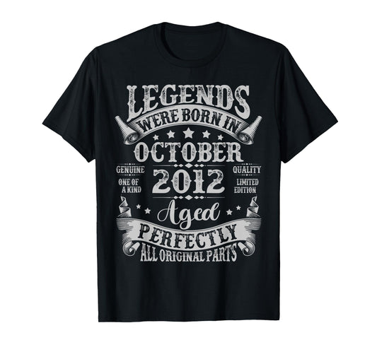 13 Year Old Legend since October 2012 13th Birthday Boy Girl T-Shirt