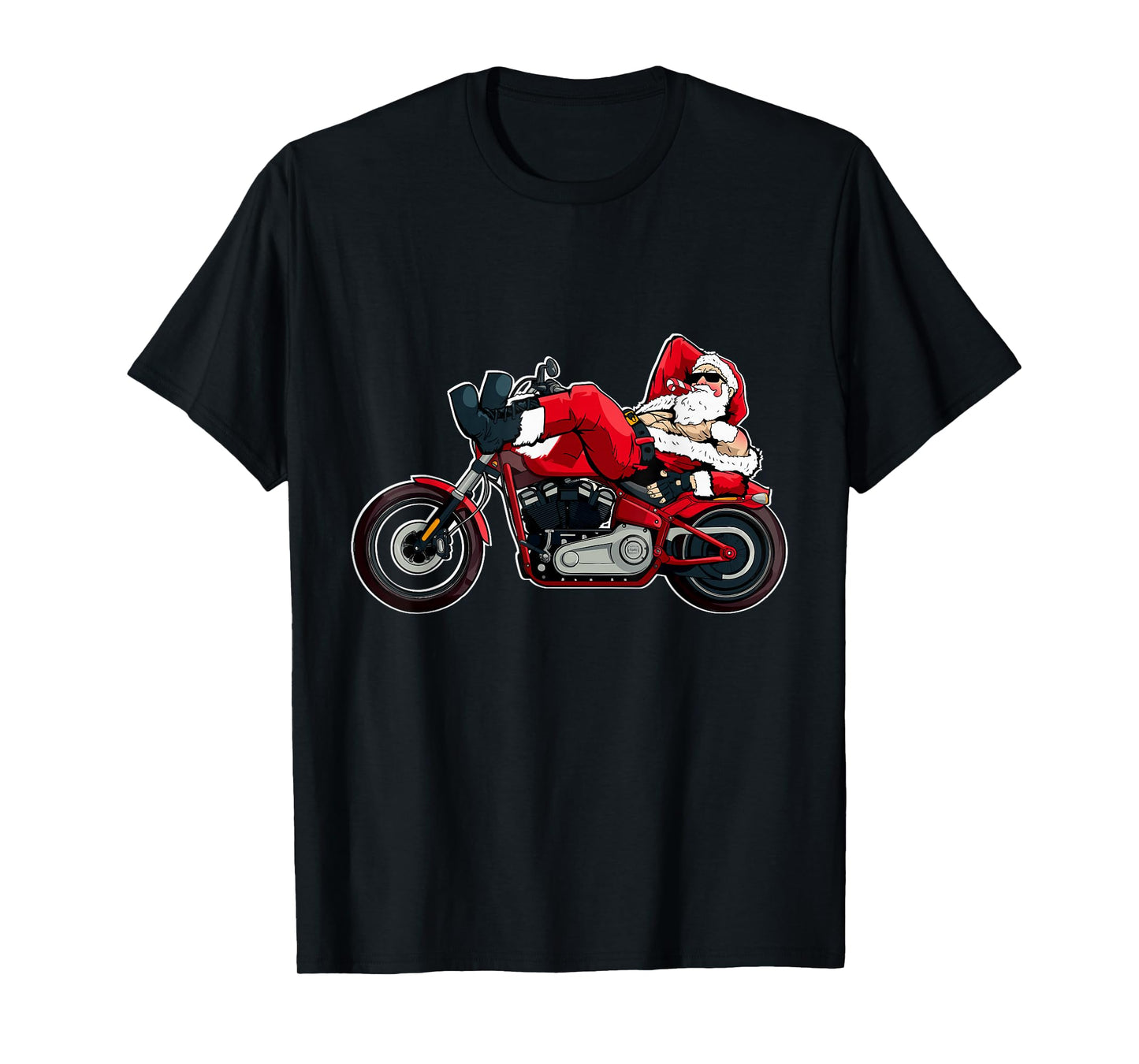 Amazing Motorcycle in Xmas Style for Naughty Santa Lovers T-Shirt