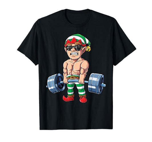 Eleven Weightlifting Christmas Fitness Gym Deadlift Xmas Men T-Shirt