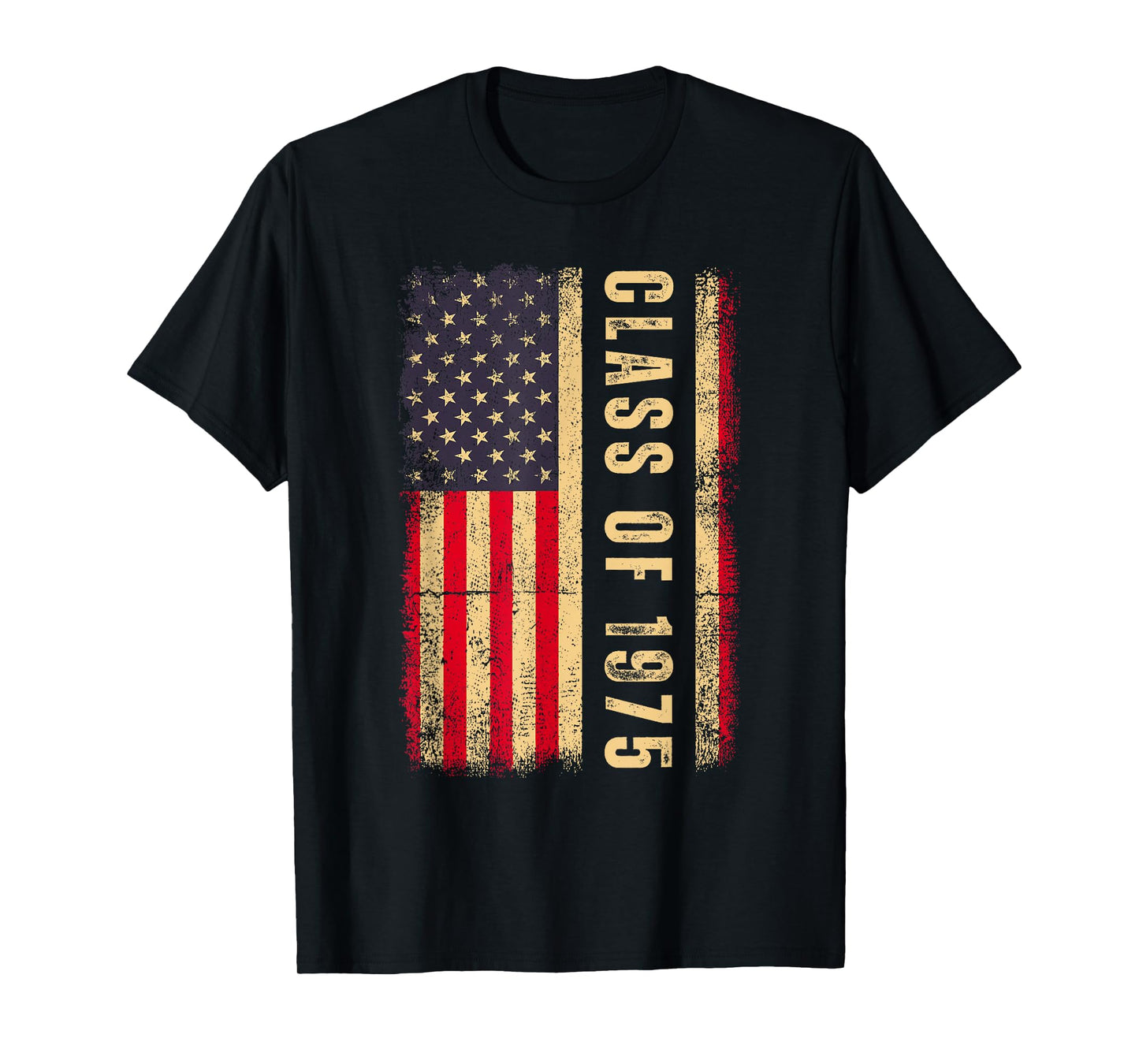 Vintage USA American Flag Class of 1975 Reunion High School T-Shirt