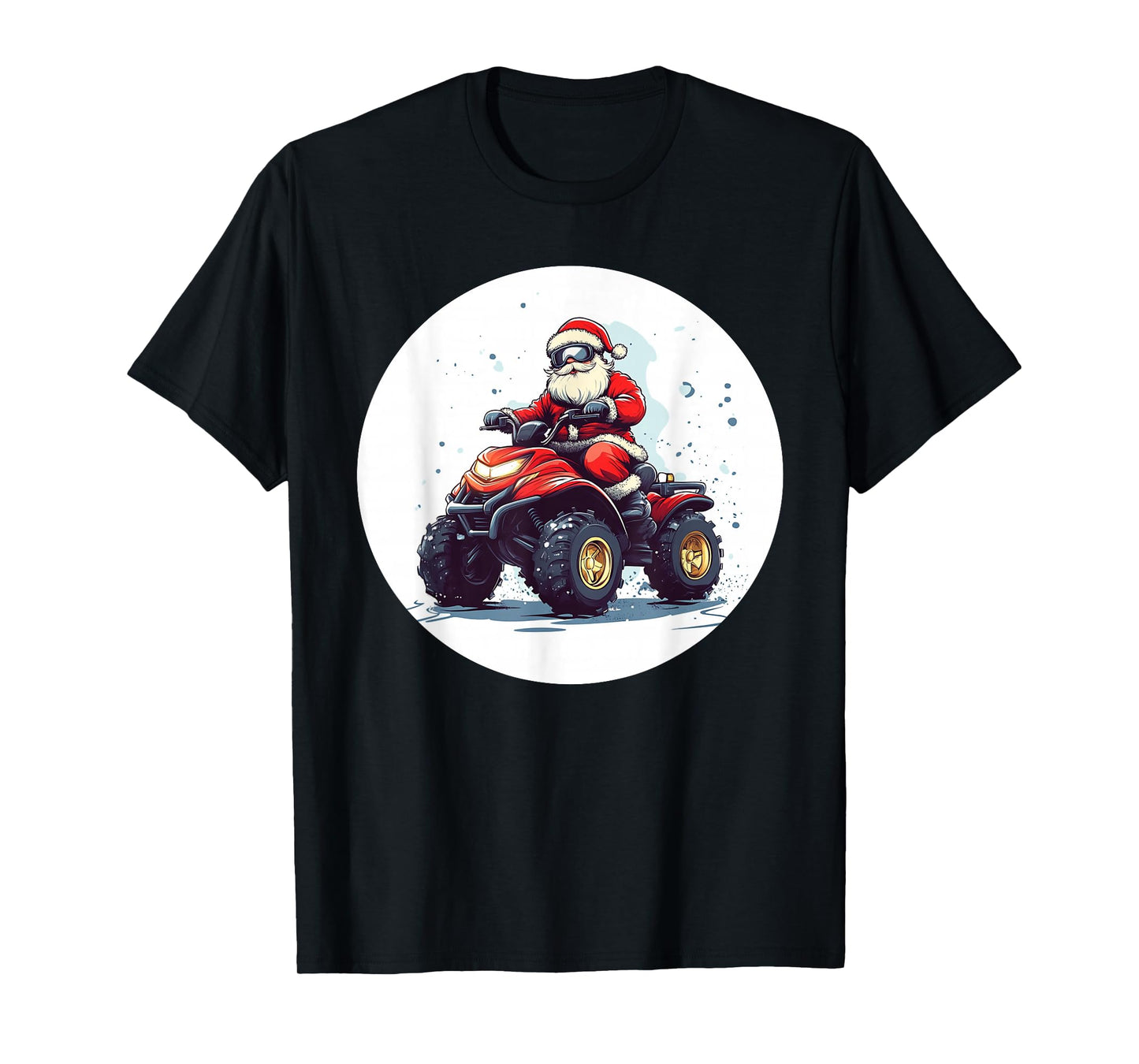 Santa Claus on a Quad Spreading Holiday Smiles T-Shirt