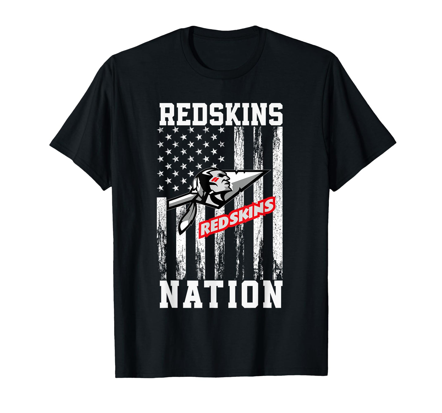 Caldwell Redskins Official High School Gear Unisex-Adults Kids Black Small Straight Short Sleeve Cotton Crew Neck T-Shirt