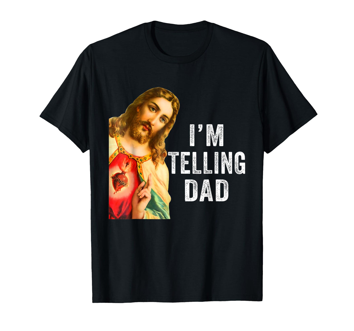 Retro Sunset Jesus I'm Telling Dad Costume For Men Women T-Shirt
