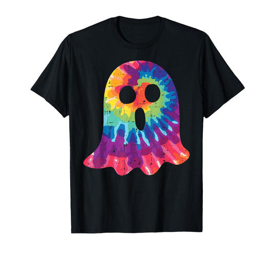 Halloween Ghost Tie Dye Retro Hippie Costume Men Women Kids T-Shirt