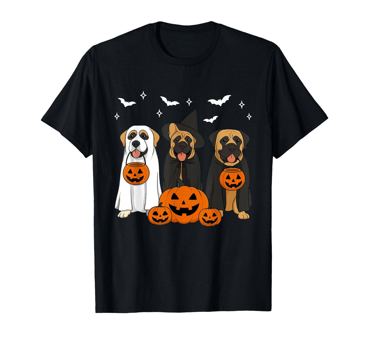 Witch Bullmastiff Dog Halloween Spooky Bullmastiff Dog Mom T-Shirt