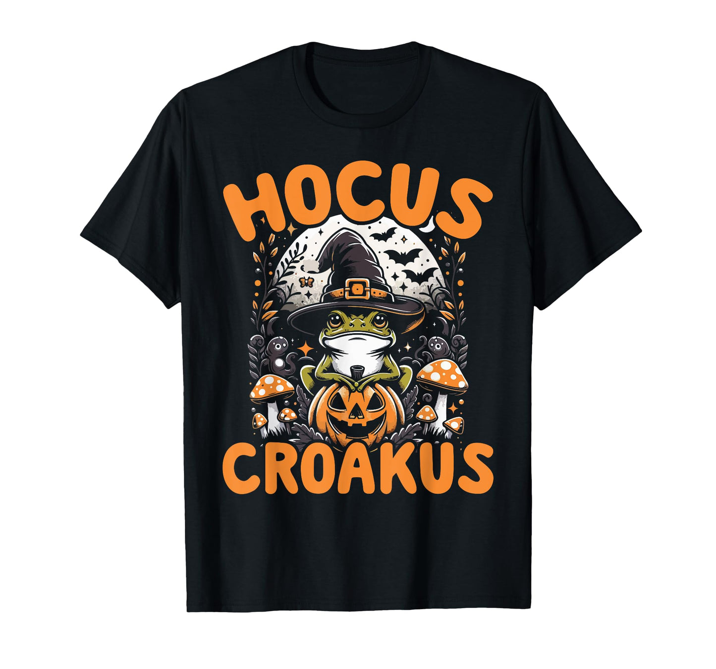 Halloween Frog Witch Pun Hocus Croakus Toad Lover Costume T-Shirt