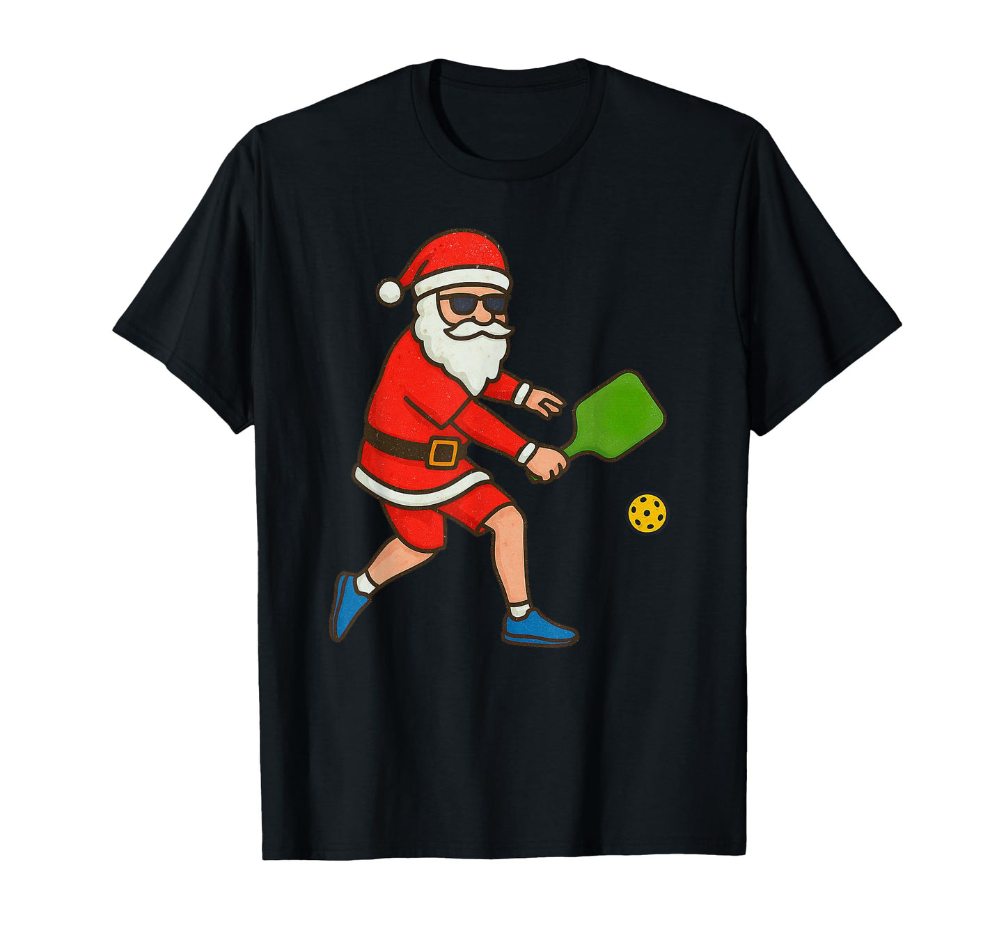 Santa Playing Pickleball Christmas Vintage Funny Xmas T-Shirt