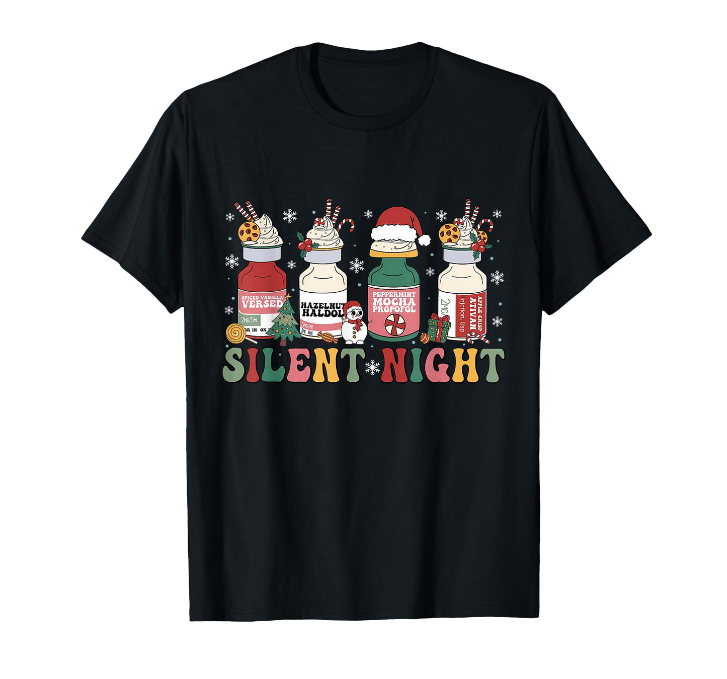 Funny Santa Propofol Silent Night ICU Nurses Merry Christmas T-Shirt