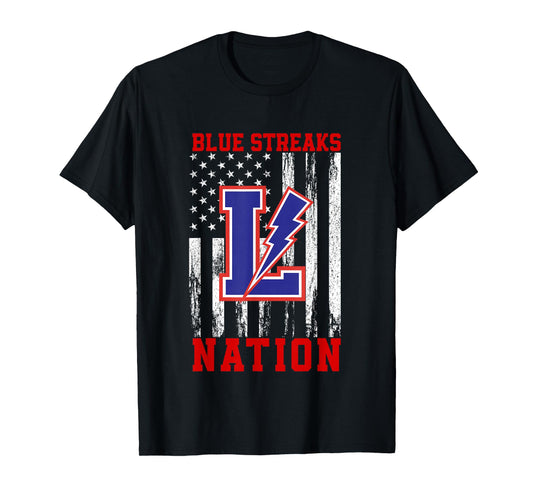 Lake Blue Streaks Logo Nation HS T-Shirt