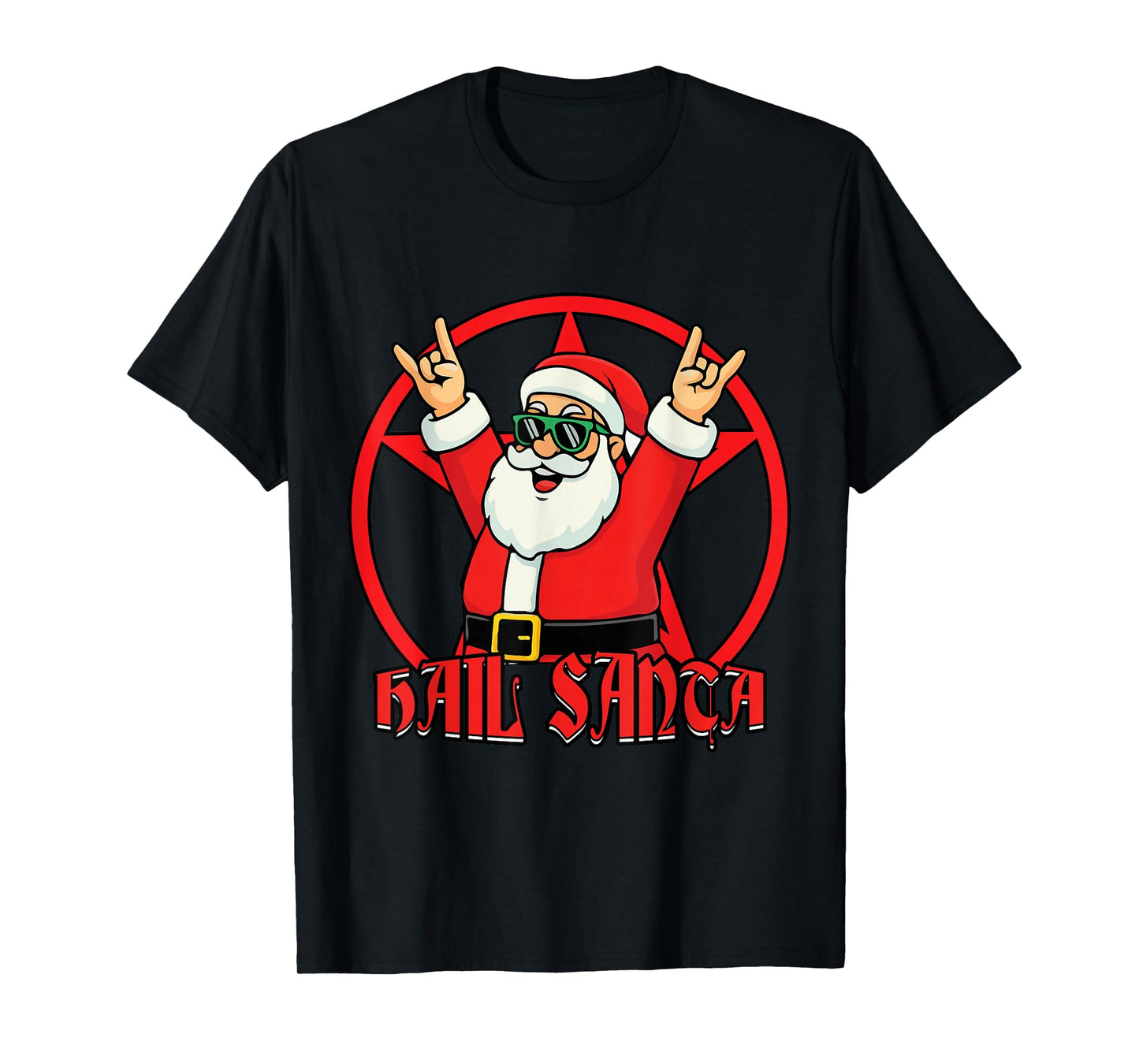 Hail Santa Pagan Solstice Gothic Funny Christmas Santa T-Shirt