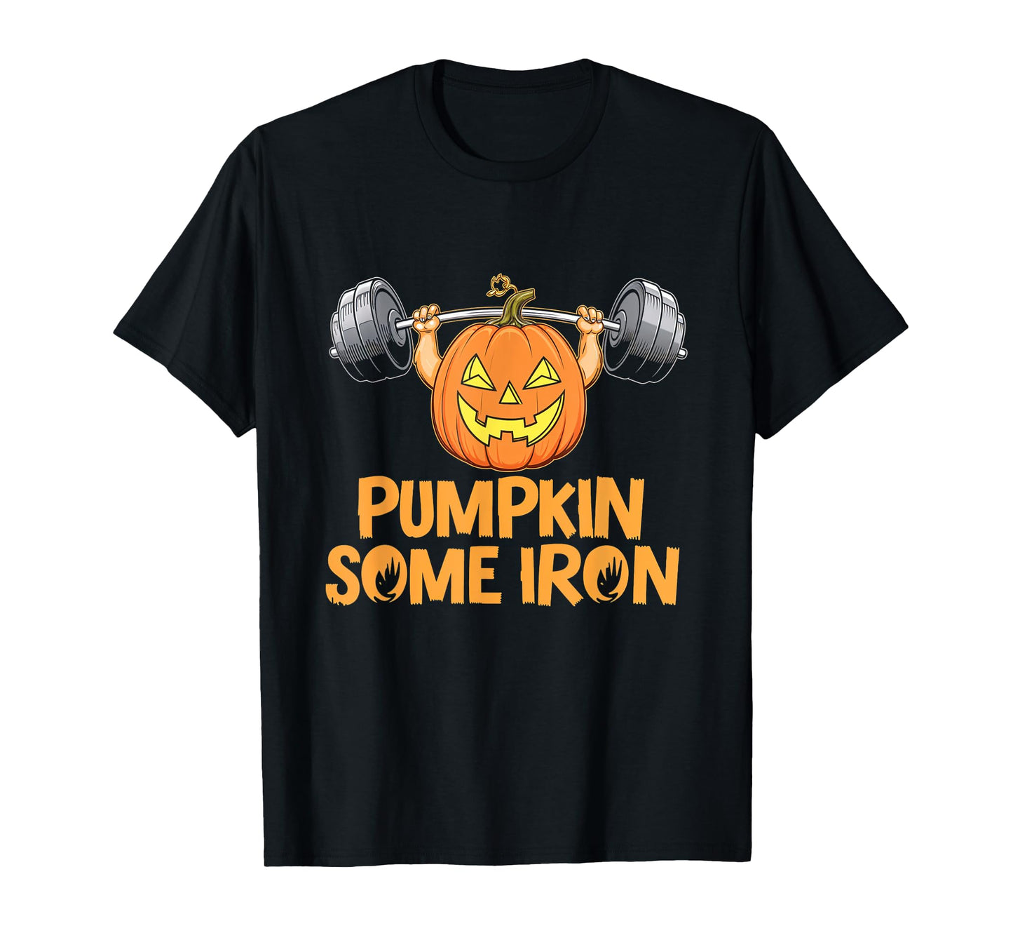 Pumpkin Some Iron Halloween Fitness Gym Weightlifting T-Shirt