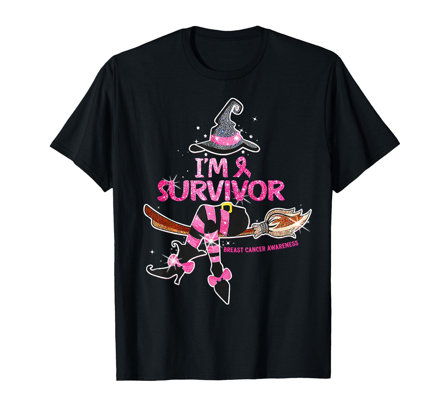 Halloween Witch I'm A Survivor Breast Cancer Warrior Women T-Shirt