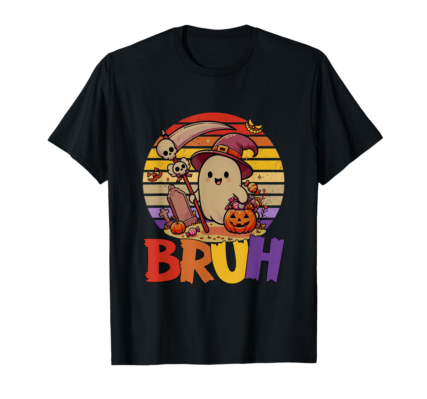 Vintage Cute Boo As Witch Halloween Candies Costume Kids T-Shirt