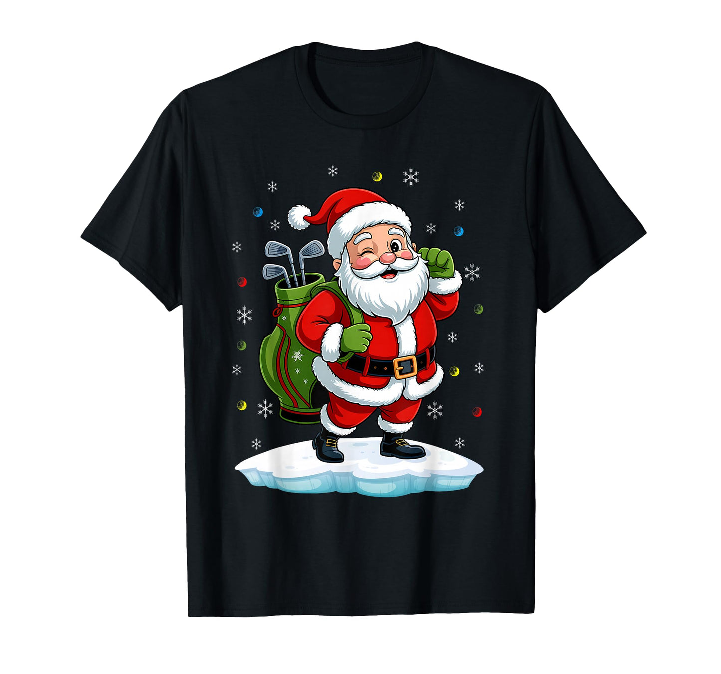 Santa Claus Christmas Golf Lover Golfing Sport Fan Player T-Shirt