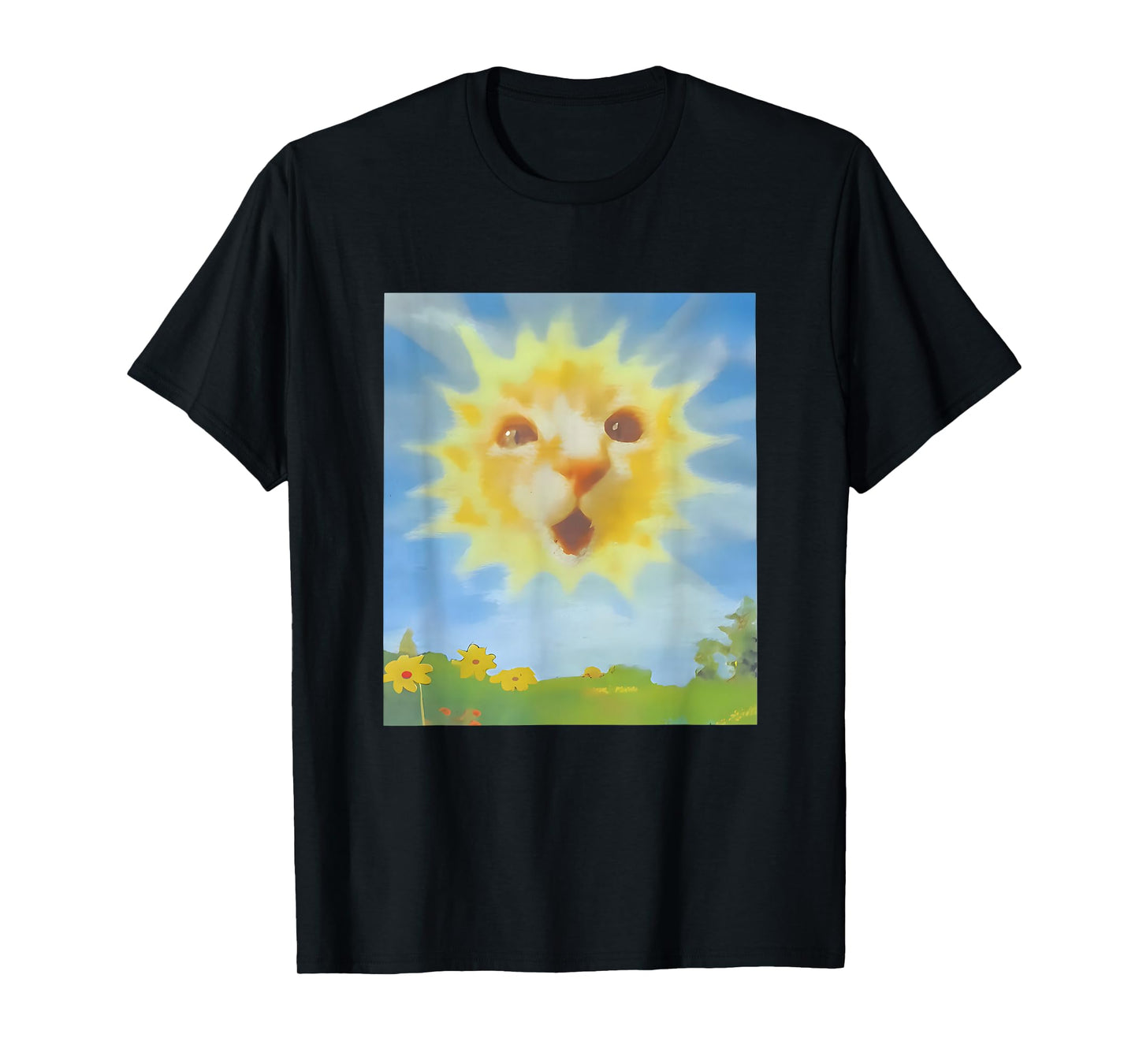 Cat as a Sunshine Sunrise Cat Face Morning Vibes T-Shirt
