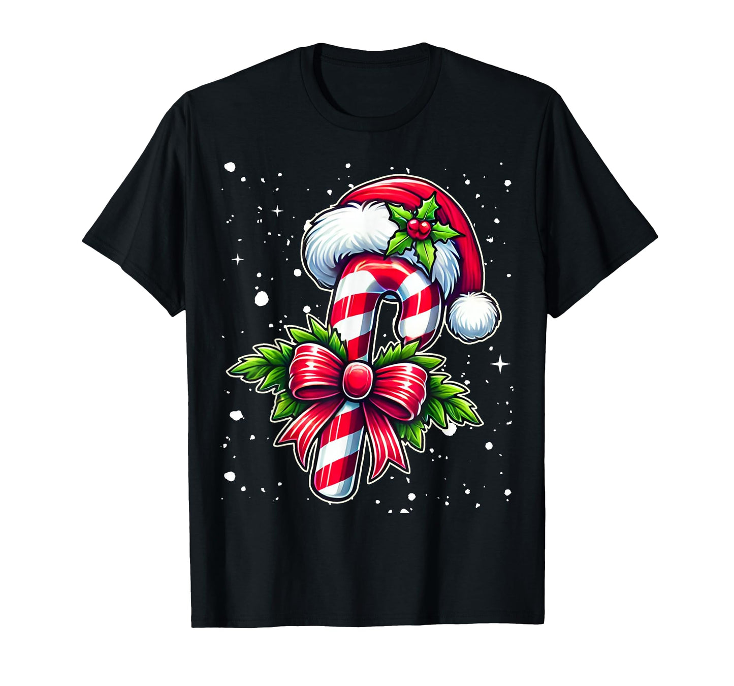 Christmas Candy Cane Santa Xmas Candy Boys Girls Kids T-Shirt