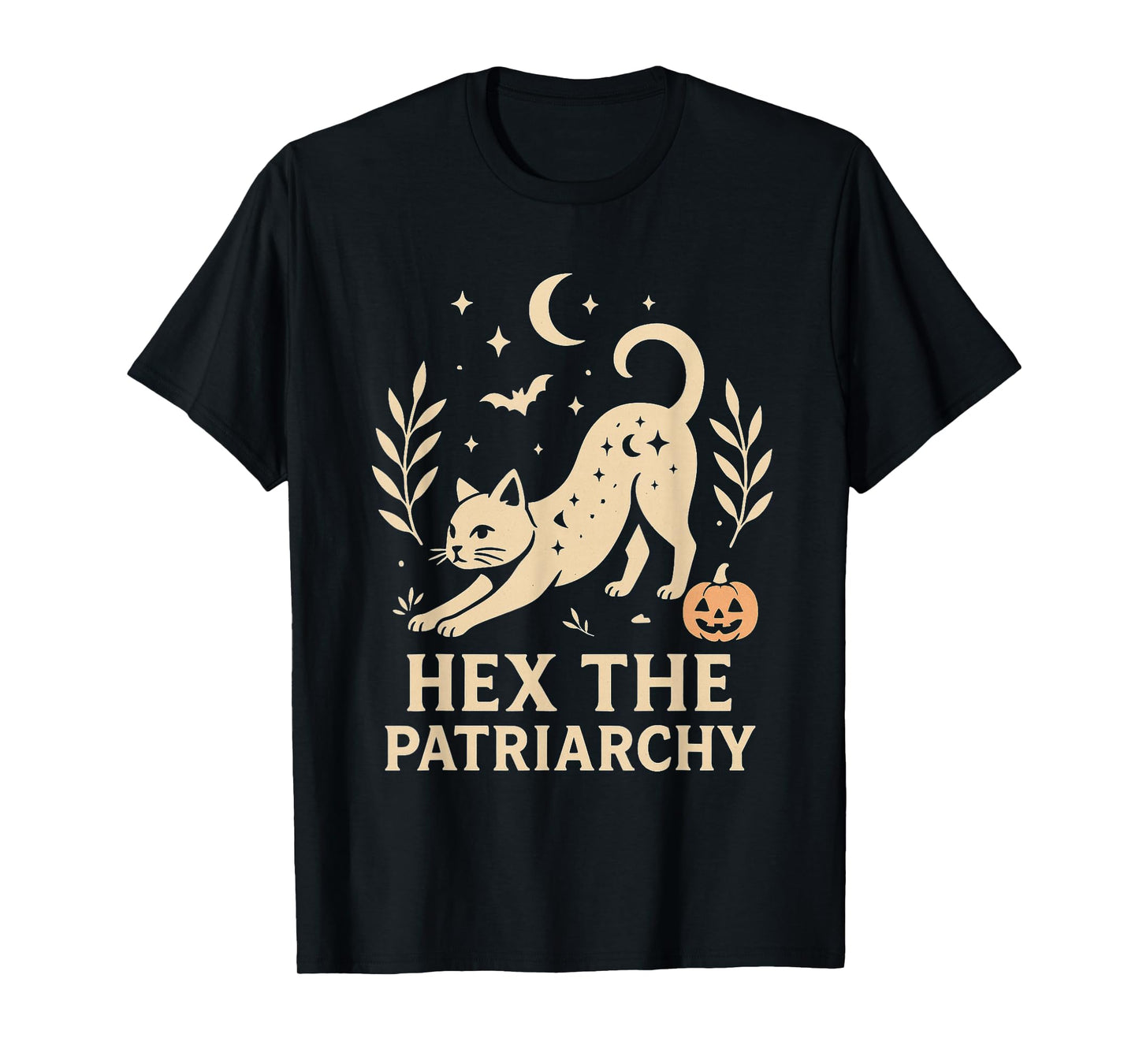 Witch Hex The Patriarchy Halloween Cat Lovers Feminist T-Shirt