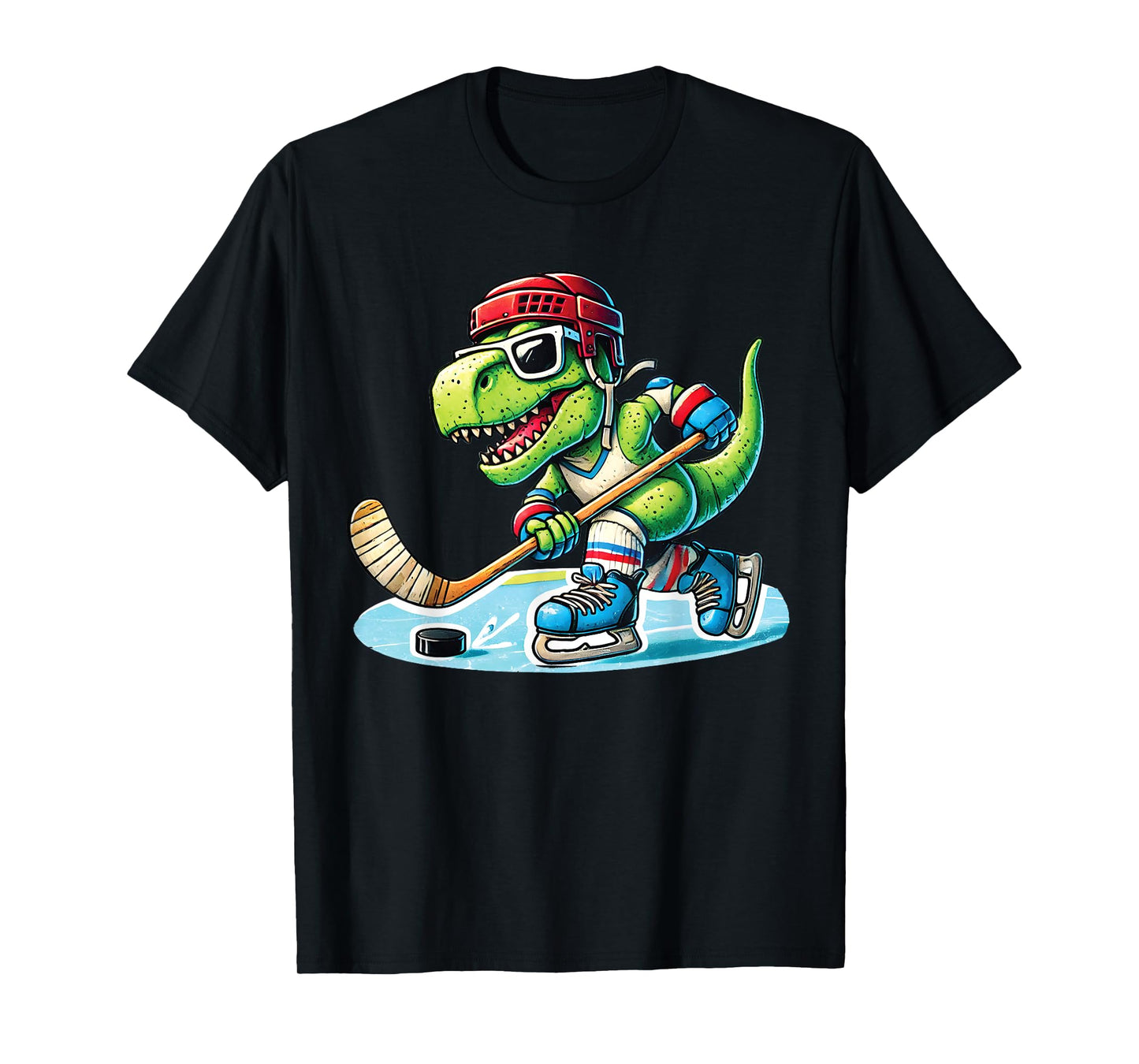 Hockeysaurus Dinosaur Ice Hockey Trex Kids Boys Ice Hockey T-Shirt